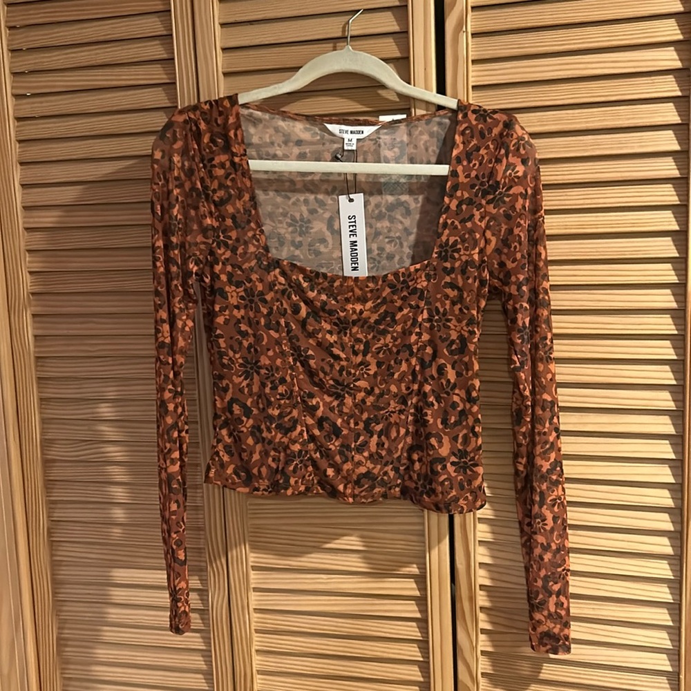 Steve Madden Hayden Top - Sheer Mesh Patterned